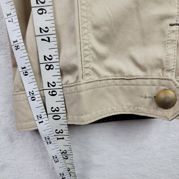 Cache Khaki Cargo Capri Brown Bohemian Scarf Belt Sz 8 Gold Button Decor Hippie - Picture 9 of 16